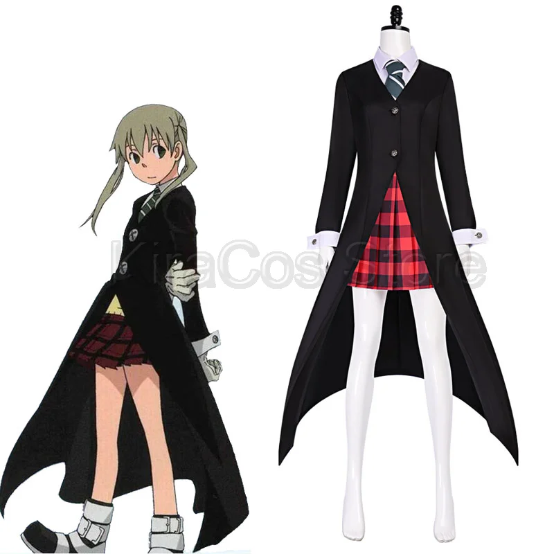 Anime Maka Albarn Cosplay Anime Soul Eater Maka Cos Kostüm Damen Mädchen Rock Handschuhe Uniform Anzug Halloween Party Rollenspiel Outfit