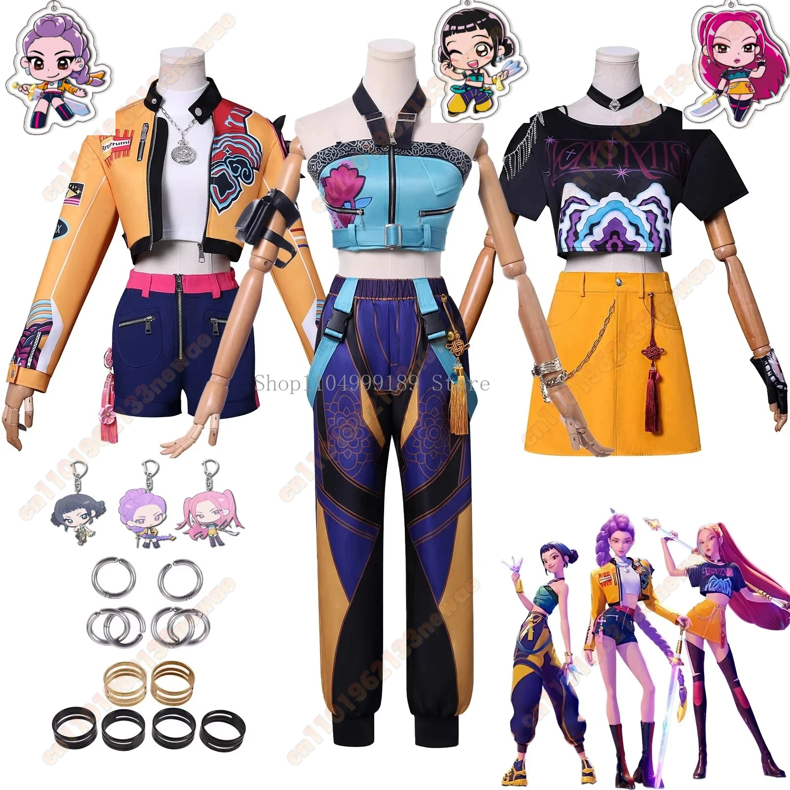 НОВЫЙ аниме KPop Demon Cos Hunters Superstar Lumi Mira Zoe Косплей Костюм Полный комплект Групповой костюм для девочек Женский Хэллоуин Вечеринка Ролевая игра