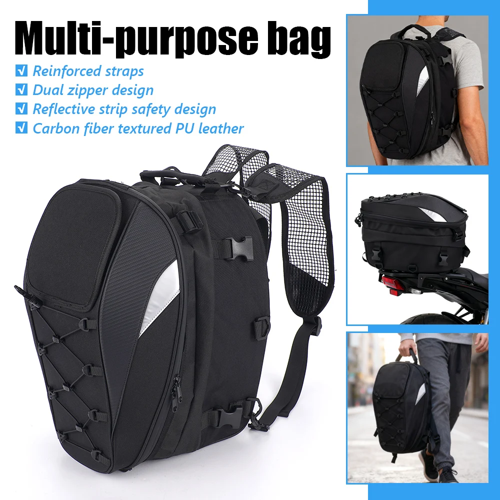 

Мотоциклетная задняя сумка для багажа, водонепроницаемый рюкзак для мотоциклистов, сумка на заднее сиденье, рюкзак для шлема, универсальный мотоциклетный рюкзак