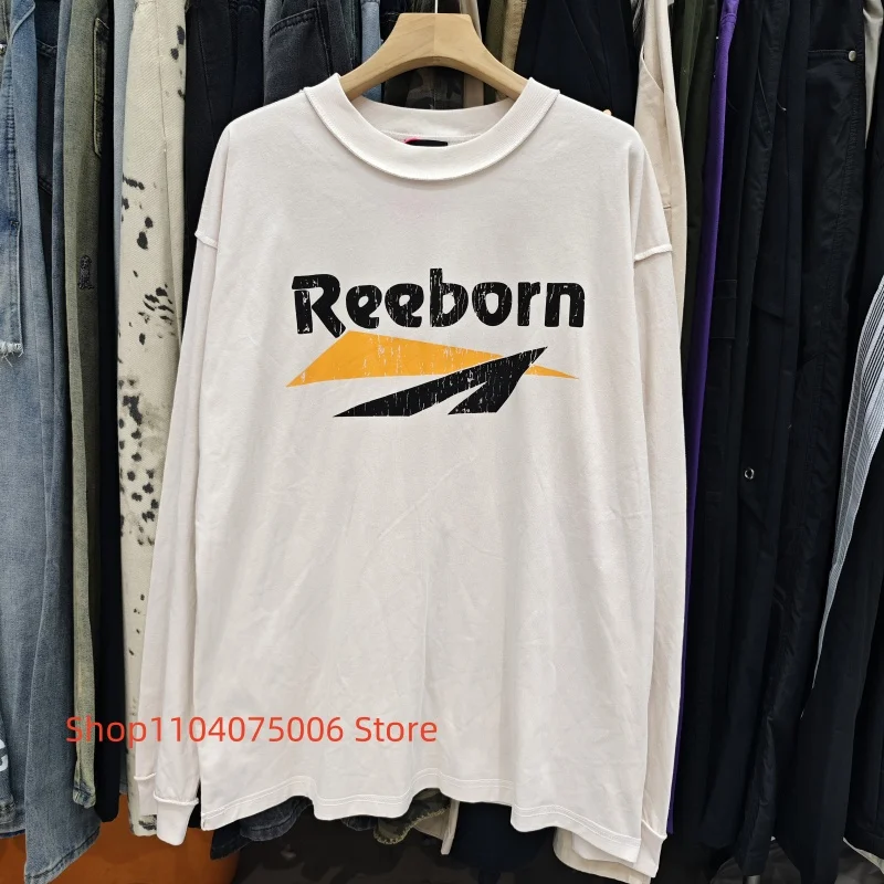 

Vintage Washed False Perception Distressed Print T-Shirt Round Neck Long Sleeve Casual Streetwear Fashion Clothing