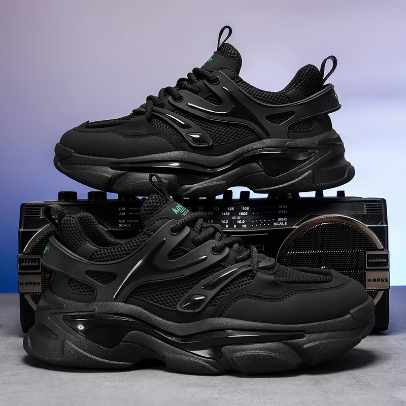 

Spring and Summer Thick-soled High-quality Sporty New Men's Casual Lace-up Breathable Height-increasing Casual Sports Shoes