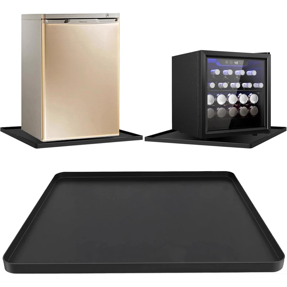 Fridge Silicone Mat 50*50CM Non-slip Drip Pan Raised Edges For Protects Floors Refrigerator Washing Machine Protection Pad