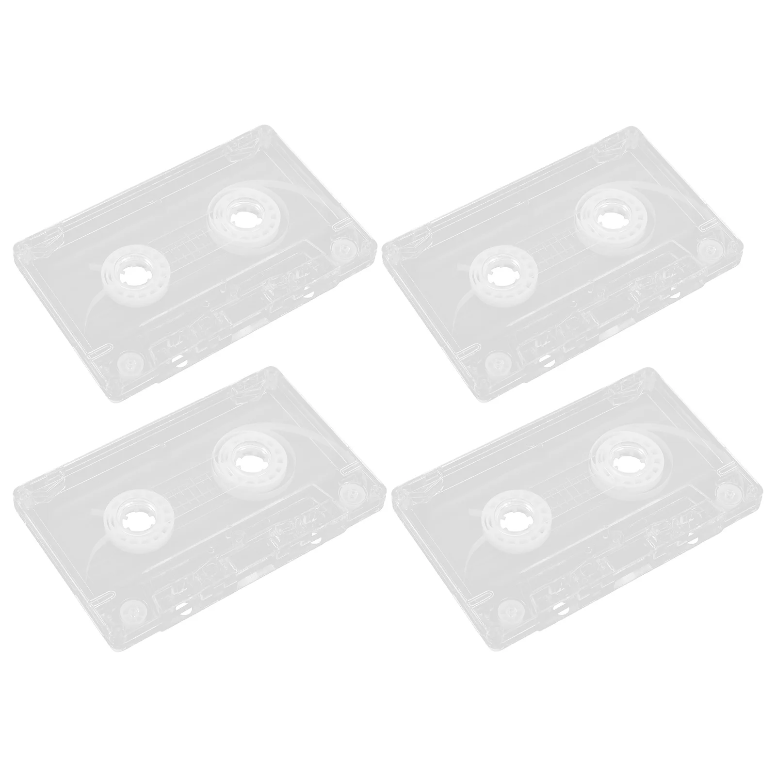 

4 Pcs Tape Storage Box Retro Empty Cassette Tape Clear Plastic Cassette Organizer Durable Audio Holder