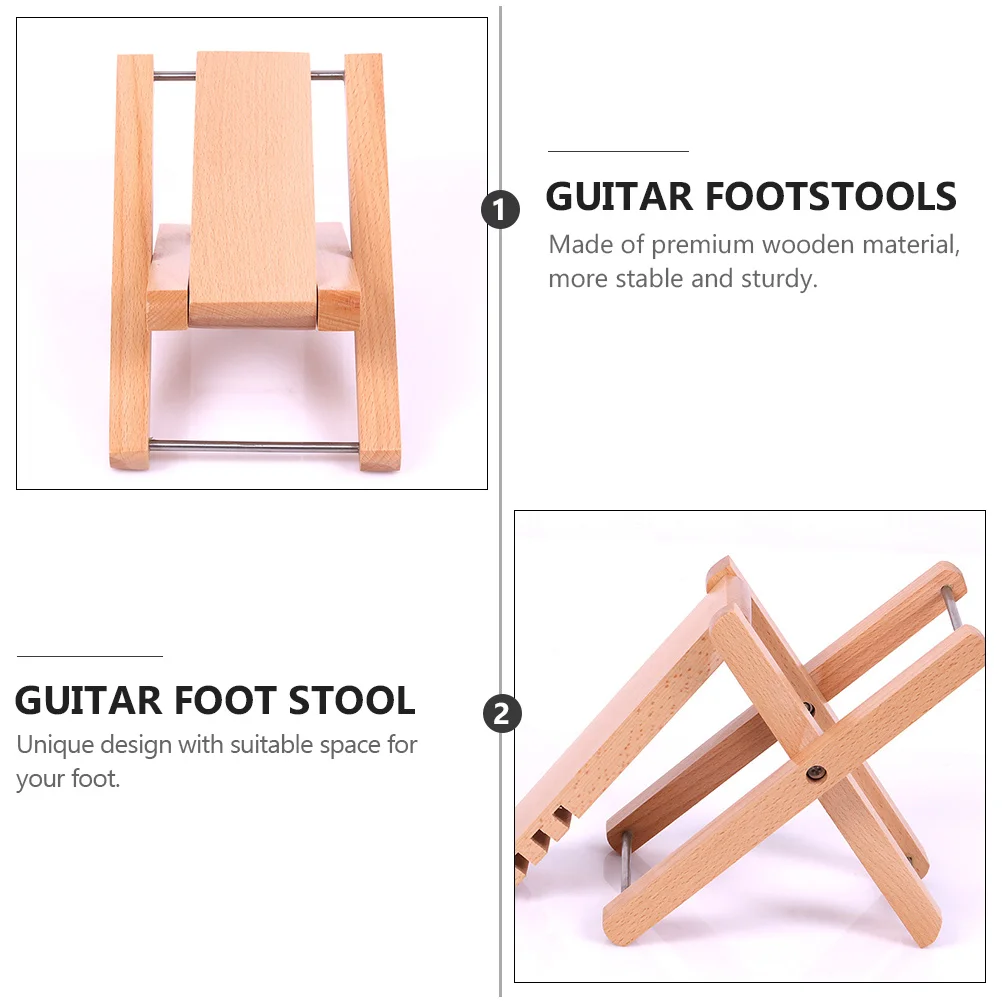 

Footrest Wooden Stool Guitar Footstools Professional Folding Portable Classical Foldable
