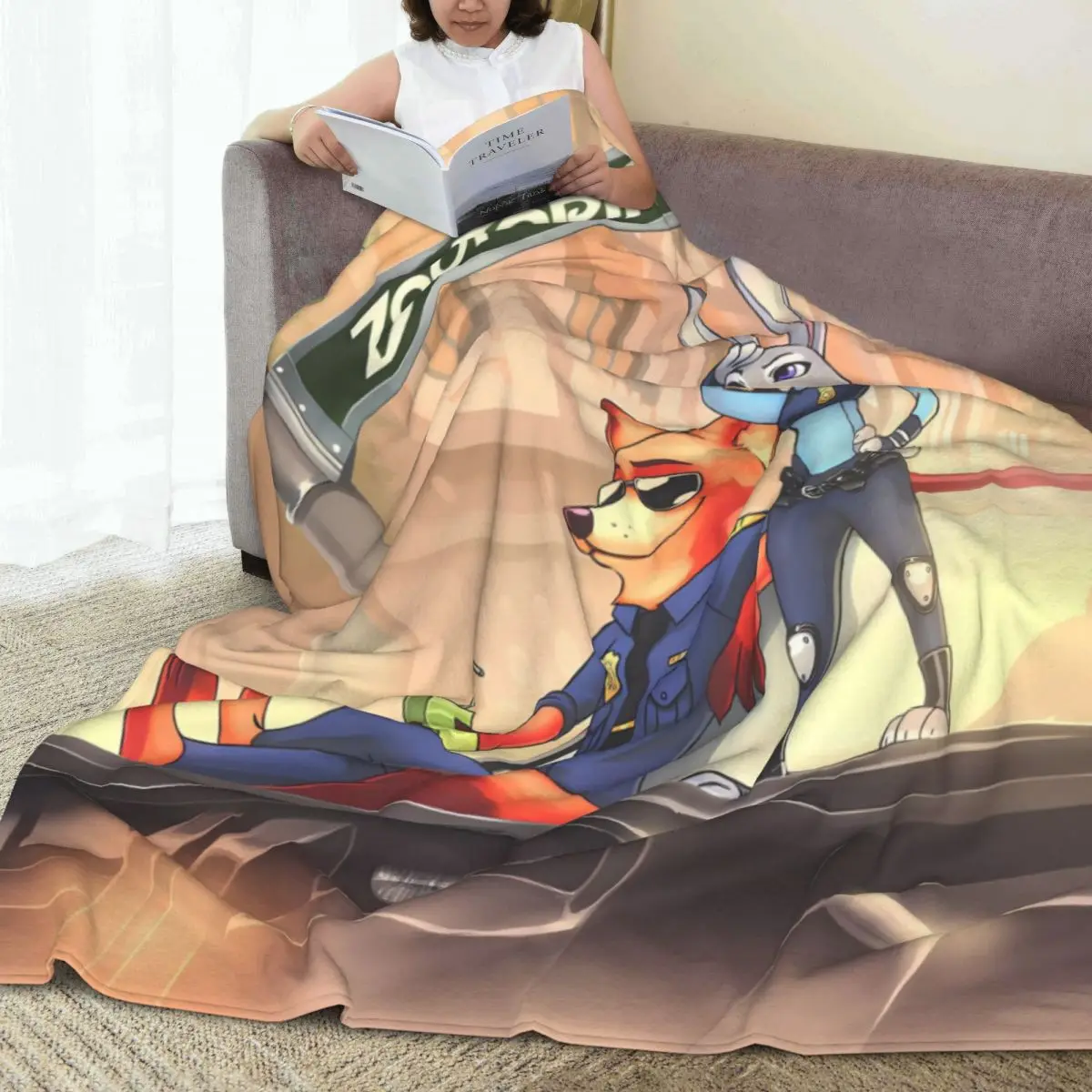 Zootopia Cool Judy Nick Blanket Picnic Flannel Throw Blanket For Couch Chair Sofa Bed Soft Warm Quality Bedspread Birthday Gift