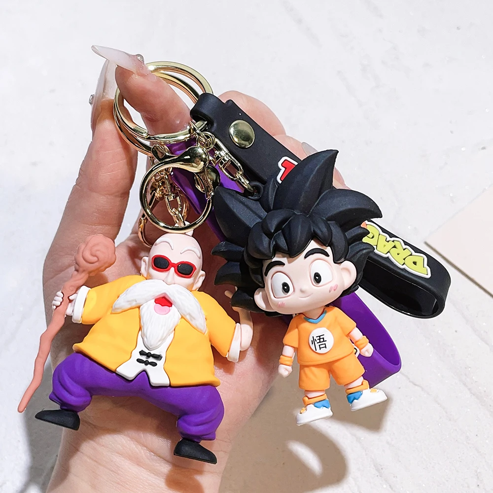 Anime Dragon Ball Keychain Z Super Saiyan Son Goku Bulma Broly Piccolo Majin Buu Series Car Pendant Keyring Kids Toys Gifts