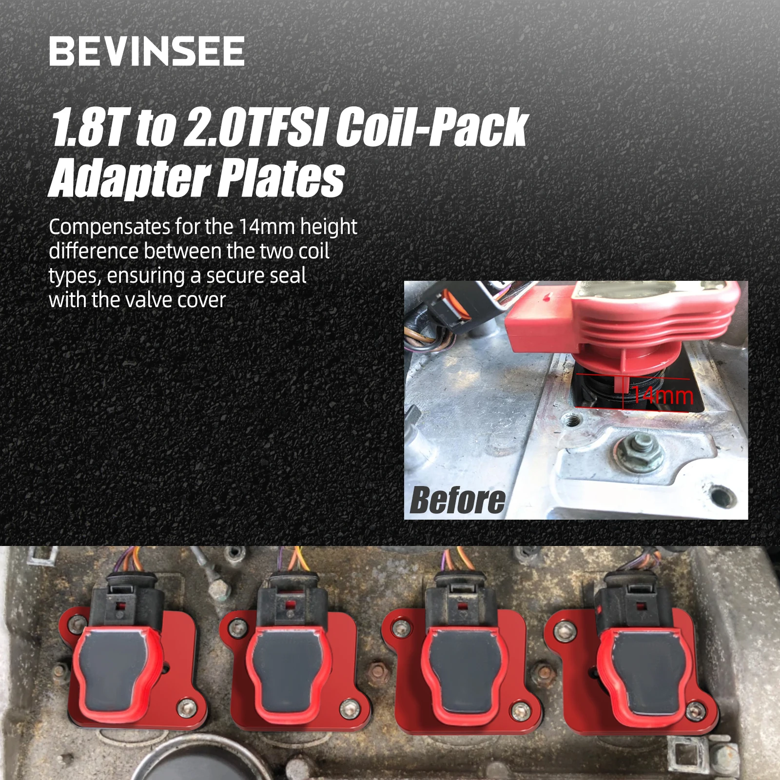 لوحات محول BEVINSEE Coilpack لأودي A4 B6/TT MK1/A3 8L، لشركة فولكس فاجن للجولف MK4 لـ Passat B5، 1.8T إلى 2.0TFSI #3