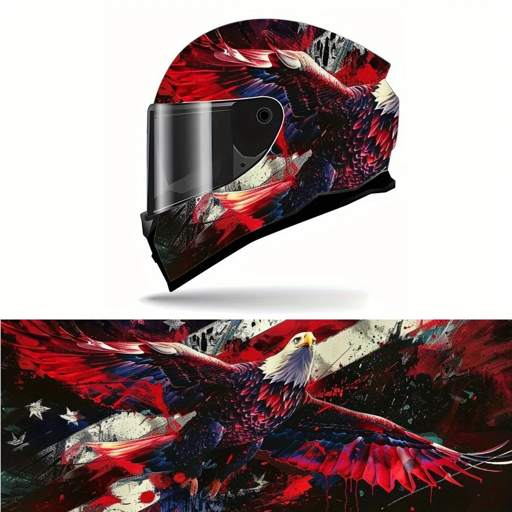 

Trendy National Pride Eagle Full Face Vinyl Motorcycle Helmet Decorative Sticker Waterproof Self-adhesive Gift for Motorcycle En