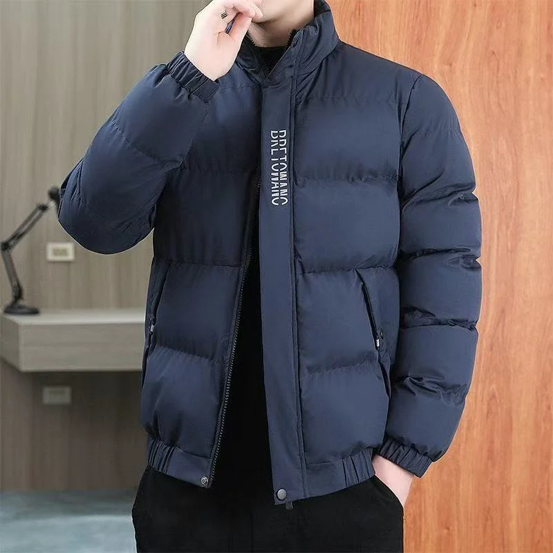 

High-End Stand Collar Men's Cotton Jaet Korean Sle Trendy ort Thiened Warm Cotton Coat Autumn Winter Faion Outerwear