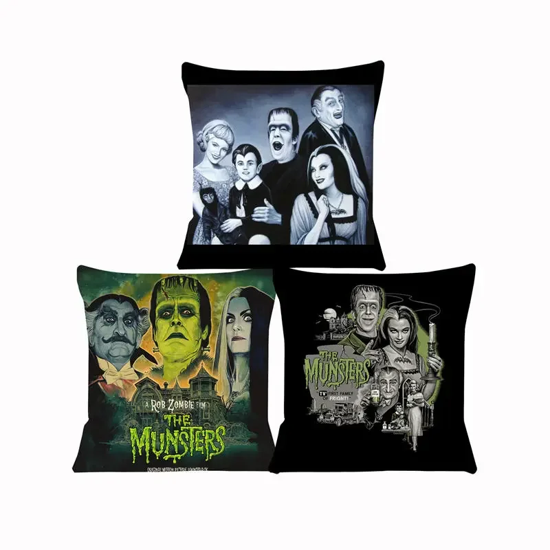 The Munsters Horror Filme Capa de Almofada Sofá Fronha, Jogar Fronha, Assento de carro, Casa Decorativa, 45x45cm, SJ-697