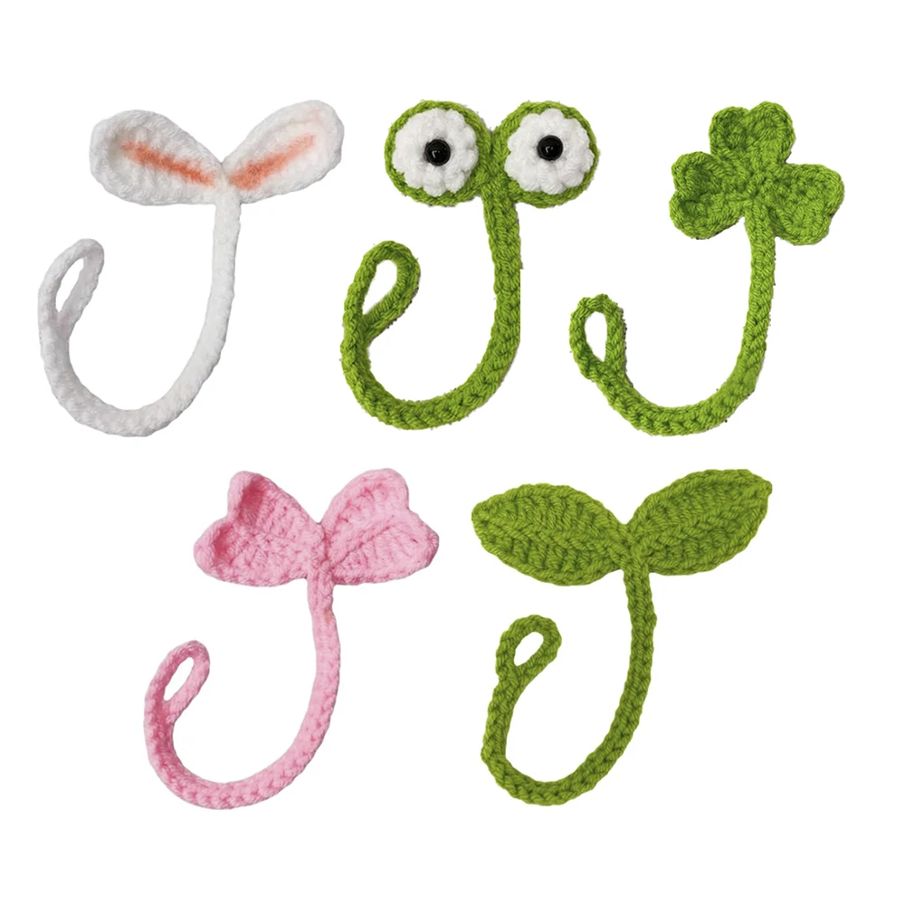 

Многофункциональная закладка для вязания крючком, вязаная вручную бутон листьев, паросток, декор для наушников, рюкзак для наушников, подвеска, инструмент для хранения кабеля для передачи данных