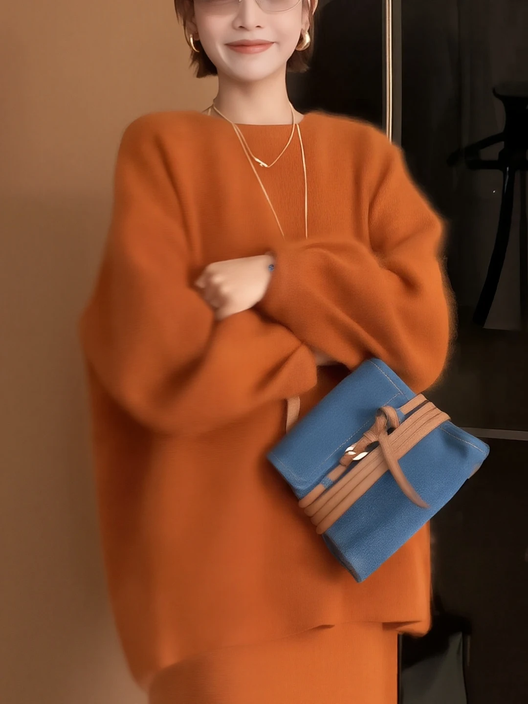 

Korean Sle round Ne Long Sve Knitted Sweater Women's Slimming Versatile Design Autumn Winter New Arrival G32007