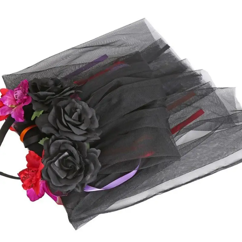 

Day Of The Dead Headpiece Day Of The Dead Flower Headpiece Day Of The Dead Floral Headband For Role-Playing Headdress For Gir Ls