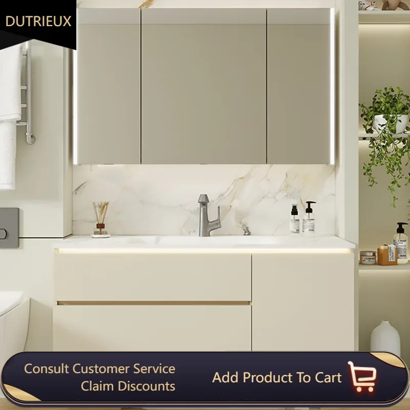 

Internal Organizer Bathroom Cabinet Storage White Luxury Toilet Bathroom Vanity Mirror Washroom Meuble Salle De Bain Furniture