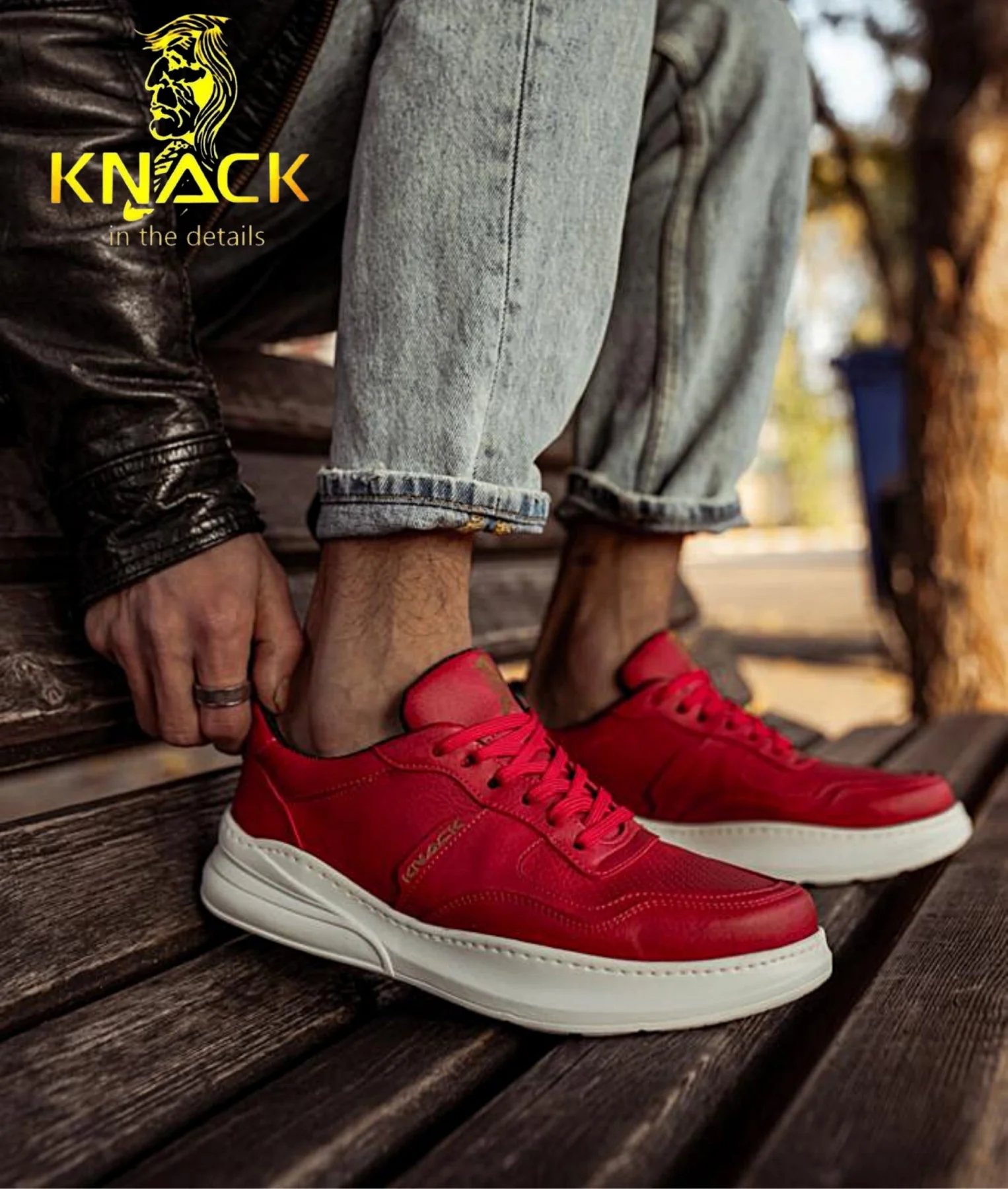 Knack Men's Leather Sneakers Black White Casual Leather Shoes Men's Wedding Hiking Sports Sneakers Breathable Comfortable Oversized Sports