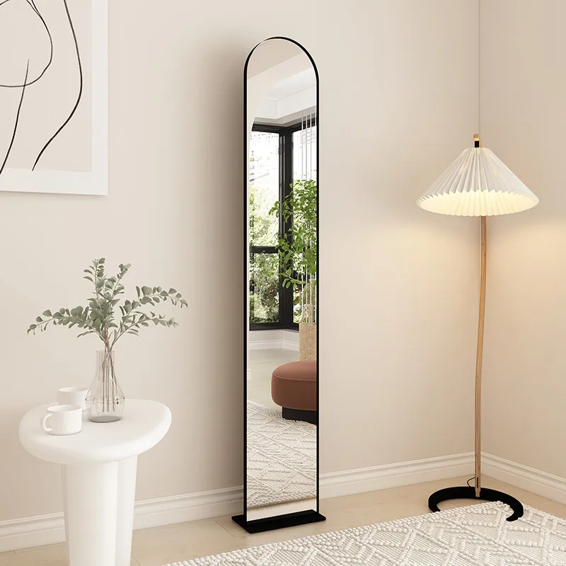 Movable modern minimalist Internet celebrity light luxury mirror floor mirror bedroom home
