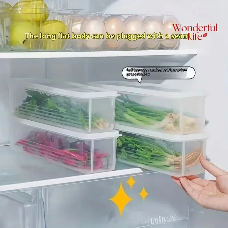 

4 PcsRefrigerator fresh-keeping storage box, fresh-keeping artifact,Small Food Preservation Boxes,Transparent Sealed Storage Box