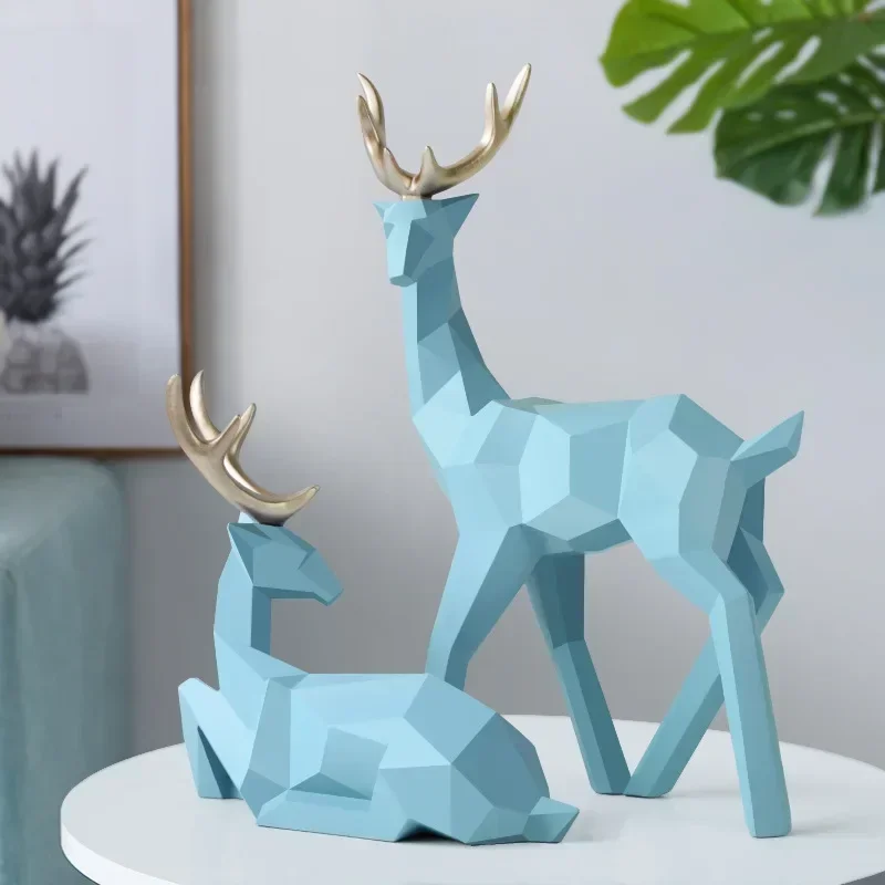 

Deer Figurines Resin Sculpture Deers Statue Nordic Modern Christmas Decorations Home Decor Tabletop Home living room decoration