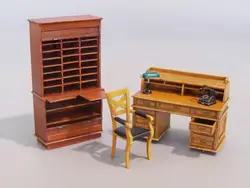 1:35 Scale Die-cast Resin Office Furniture Set Model White Resin Model Unpainted Free Shipping