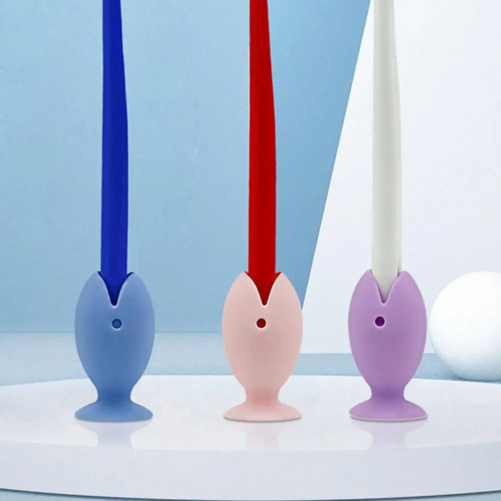 Base de brosse à dents de dessin animé mignon pratique, outil de rangement de brosse de maquillage, porte-brosse à dents écologique, poisson