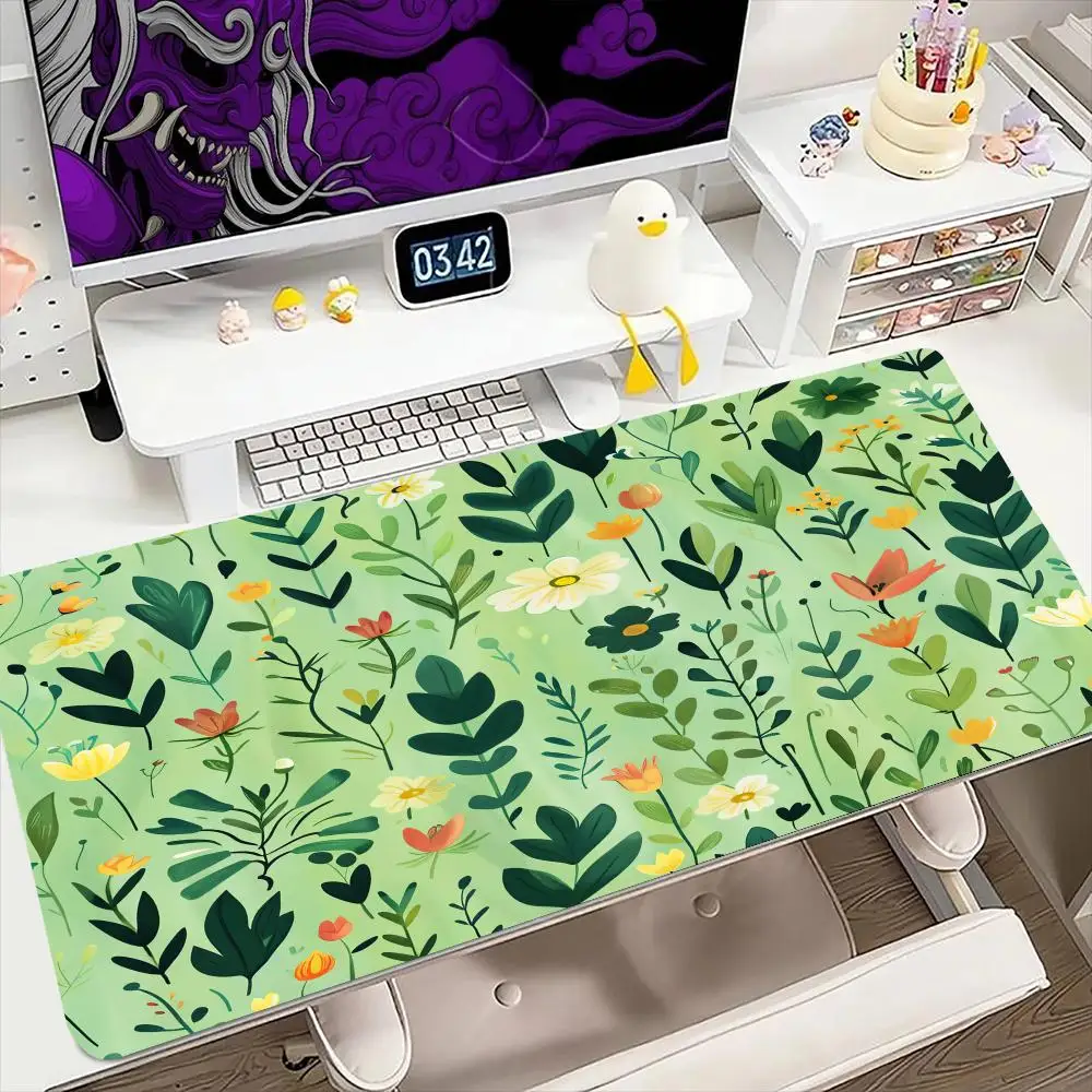 

Flowers and leaves Mouse Pad 900x400MM Large Gaming Mousepad Keyboard Gamer Rubber Anti-wrinkle Anti-Slip Bottom Desk Mat