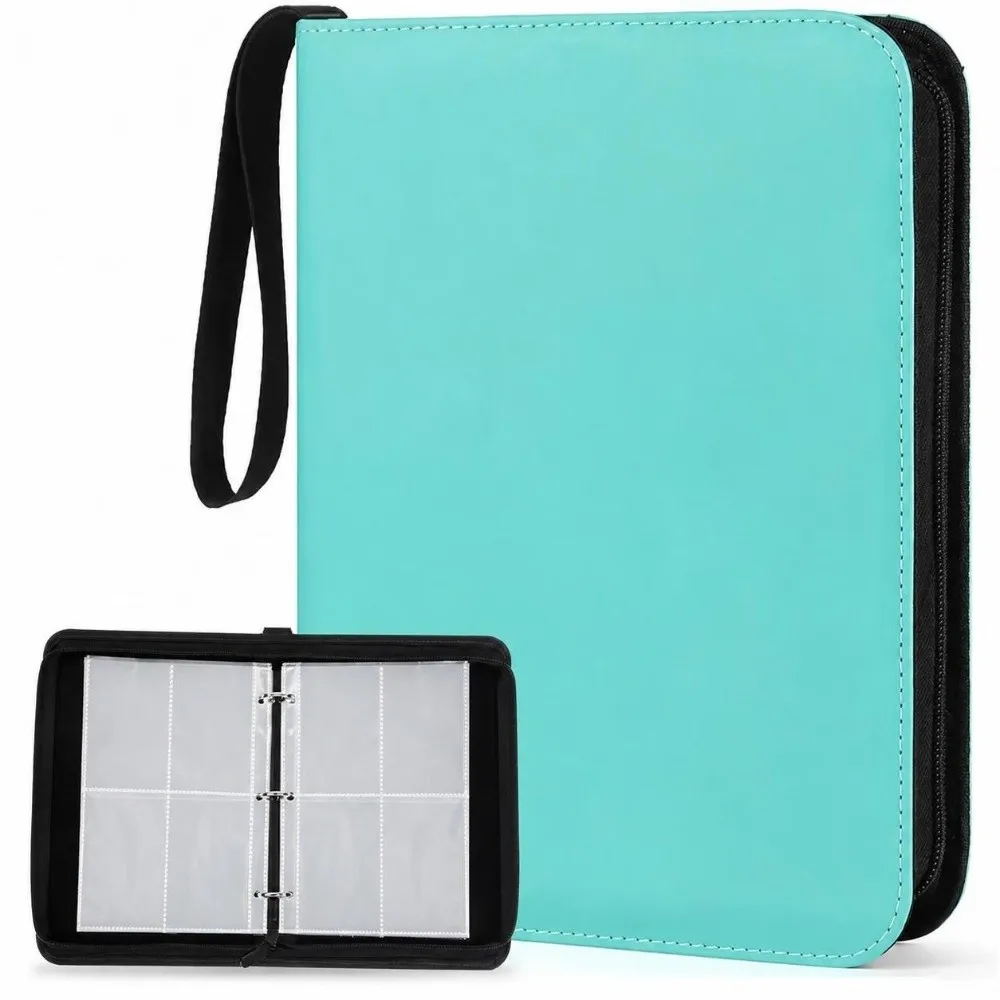 400 Pockets Album Holder Organizer PU Leather Double Sided Card Book Binders with 50 Sheets Display Gathering Card