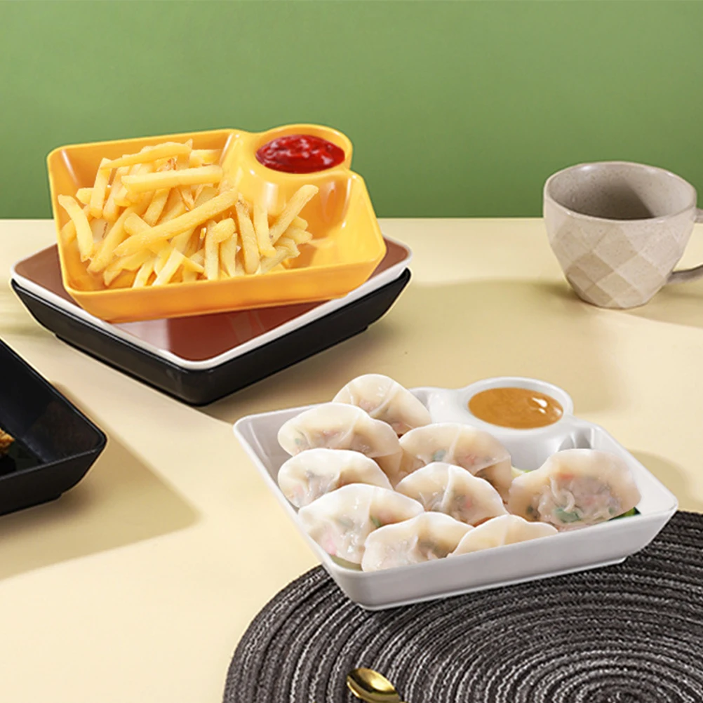 

3 Pcs Snack Tray Lightweight Plastic Food Service Trays Easy Clean Noodle Dumpling Fry Sushi Dinner Rice Trays Parties Storage