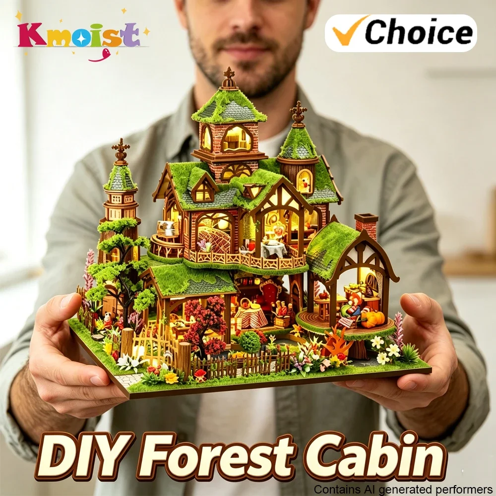 DIY Cabin Forest House Handmade Assembly Model Toys Hand Made Crafts Toy Puzzle Game Home Decor Adults Birthday Christmas Gifts