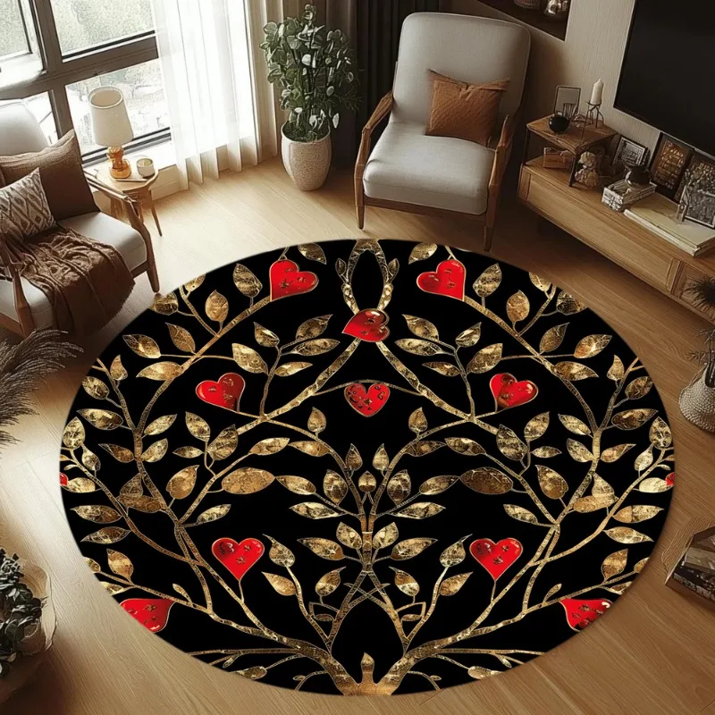 3D Visual Round Carpet Various Styles with Fantasy Eye Ocean Vortex Koi Pond Waterfall Deep Hole Art Designs Rug for Home Decor