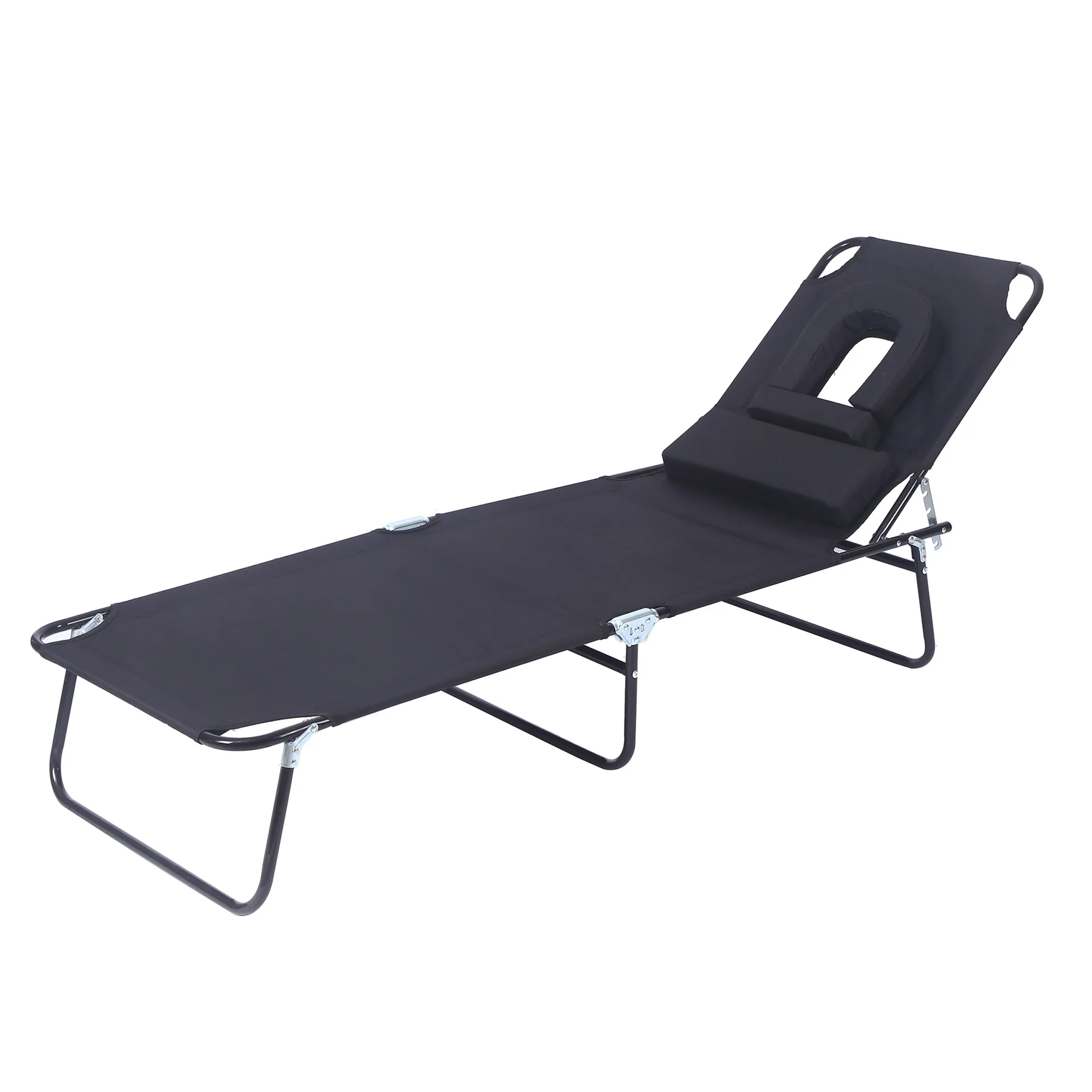 Outdoor Triple Fold Massage Bed Balcony Leisure Outdoor Courtyard Lounge Chair Villa Swimming Pool Bed Folding Beach Bed