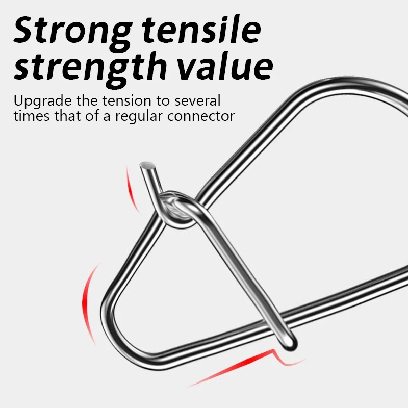 100 قطعة مقاطع الصيد سريع كرانكبيت الطقات الصيد السحر موصلات المياه المالحة الصيد الثنائي قفل إغراء المقاوم للصدأ #3