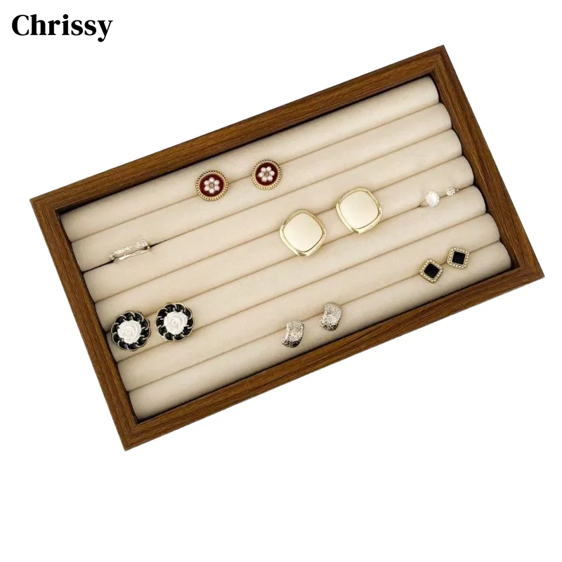 

Walnut Jewelry Tray Organizer Elegant Ring Earring Necklace Bracelet Display Holder for Jewelry Photography Display Box