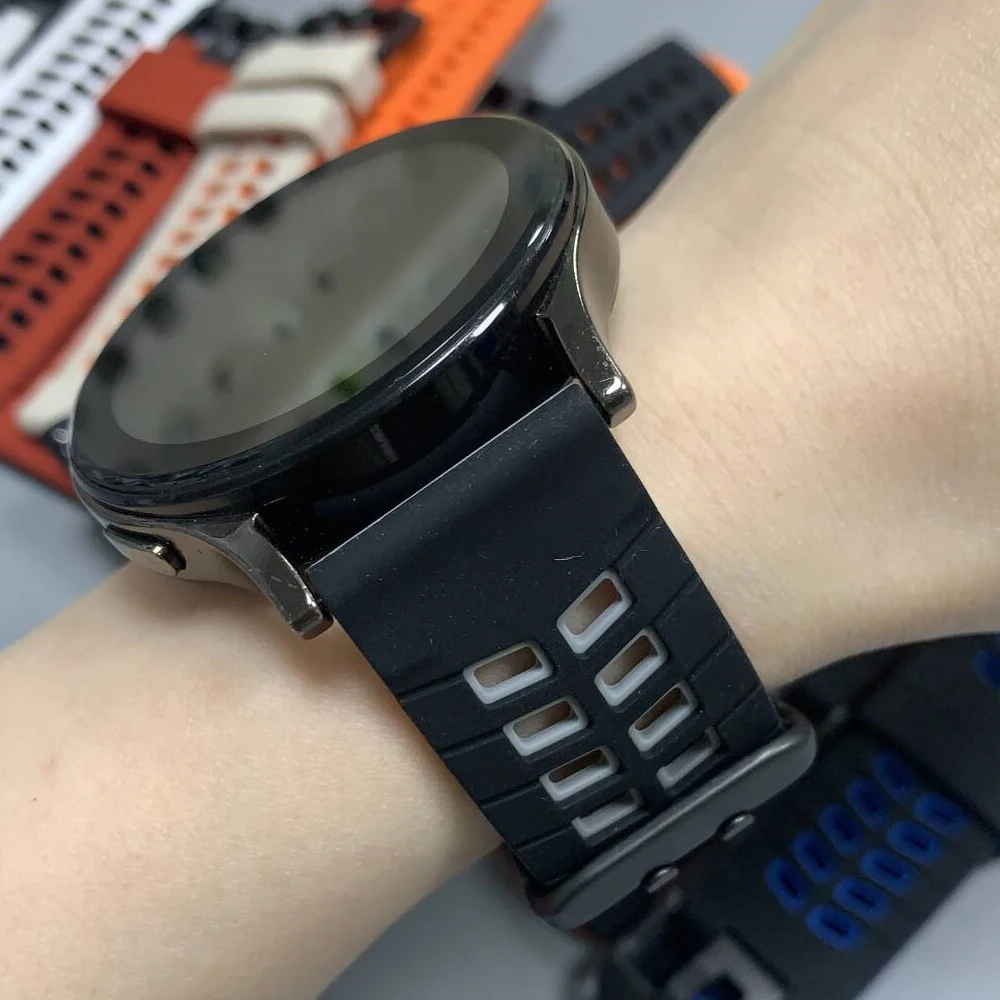 22mm 실리콘 소프트 스트랩 후아미 AMAZFIT BIP 6 5 BALANCE 2 GTR 4 3 2 2E 치타 프로 팔찌 가민 베뉴 4 45mm 스포츠 밴드용