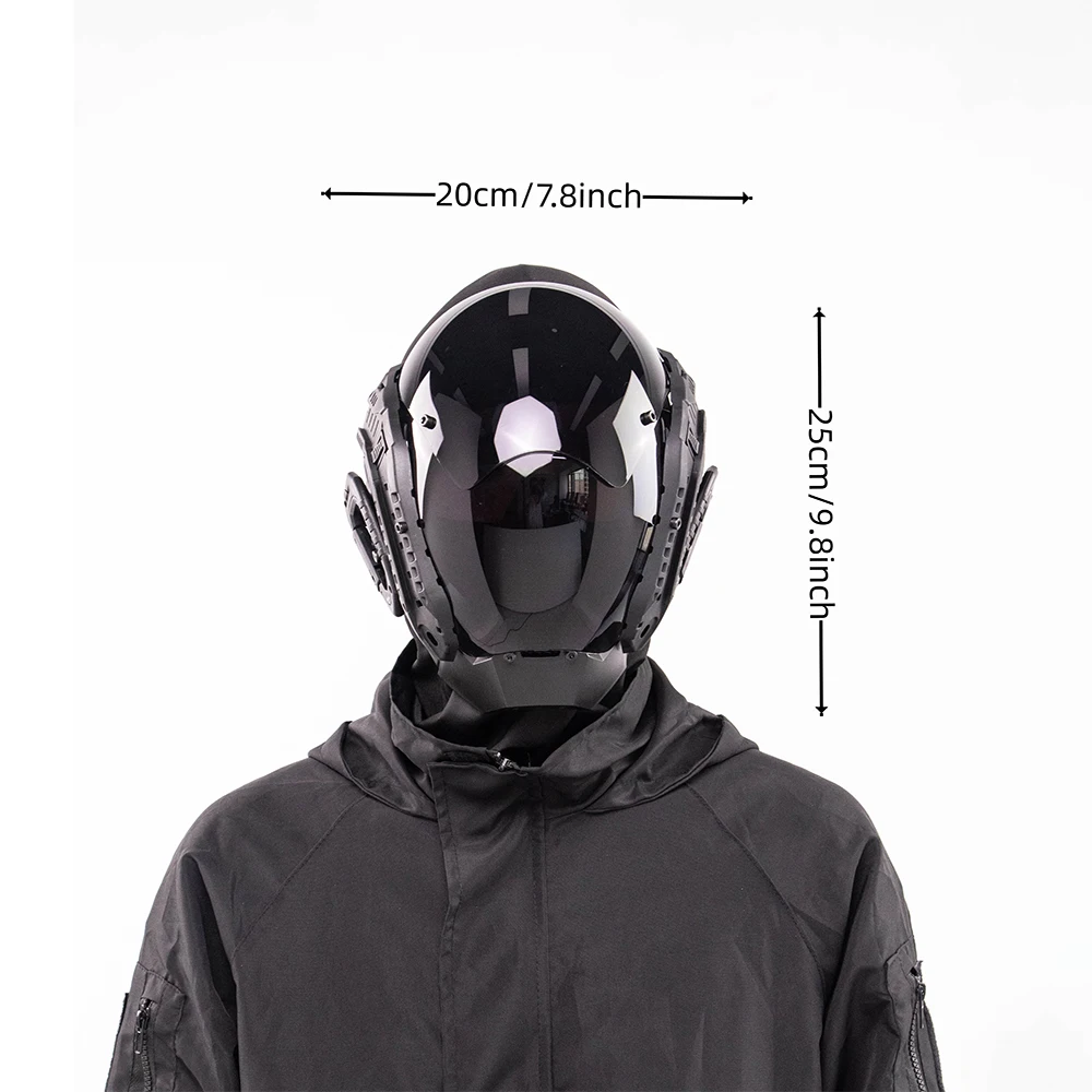 Máscara táctica cyberpunk – Protección facial airsoft acabado oscuro - imagen 3