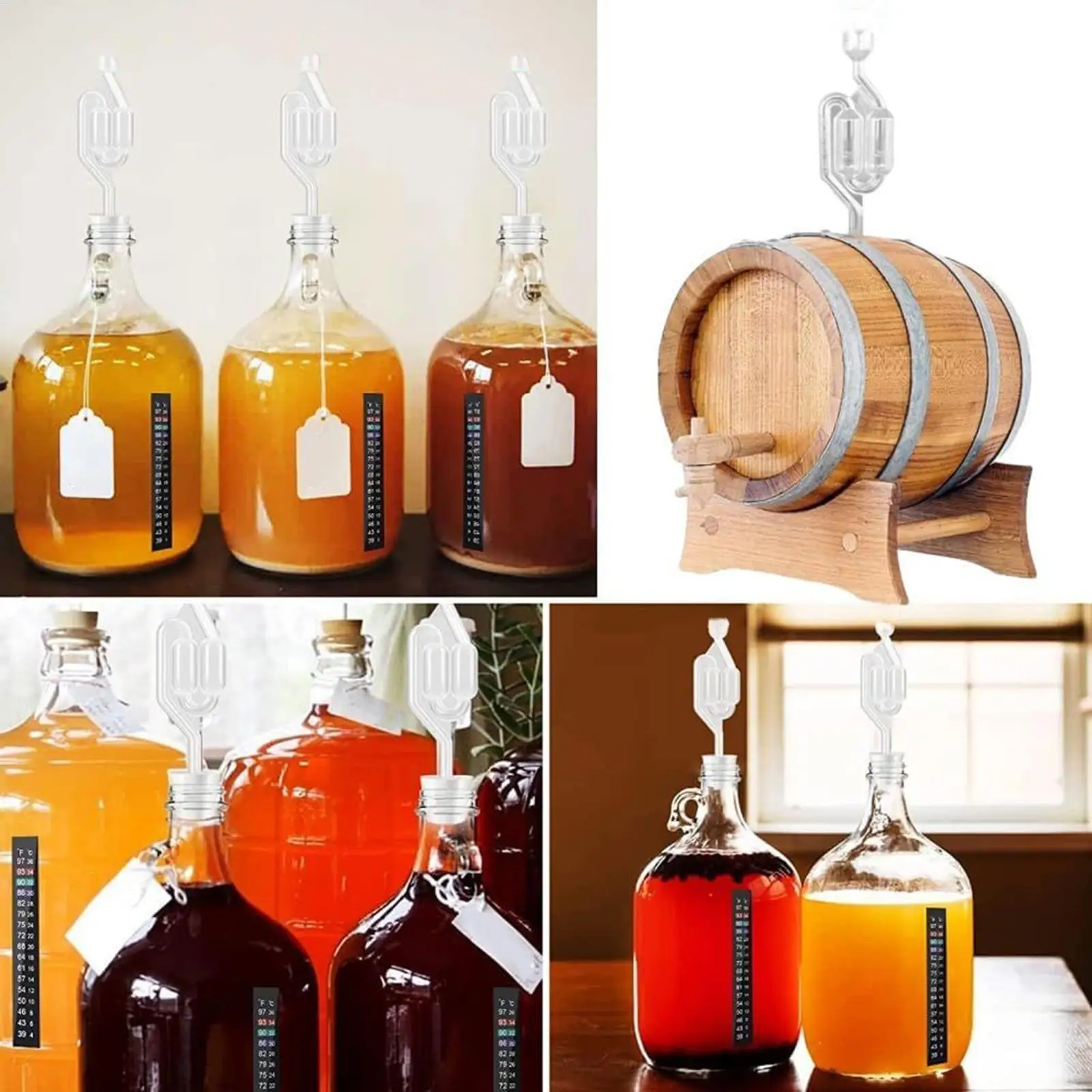 Esclusa de aire de cerveza, esclusa de aire de burbujas transparente para fermentación, equipo hermético, herramienta, suministros de tarros para decapado casero de chucrut
