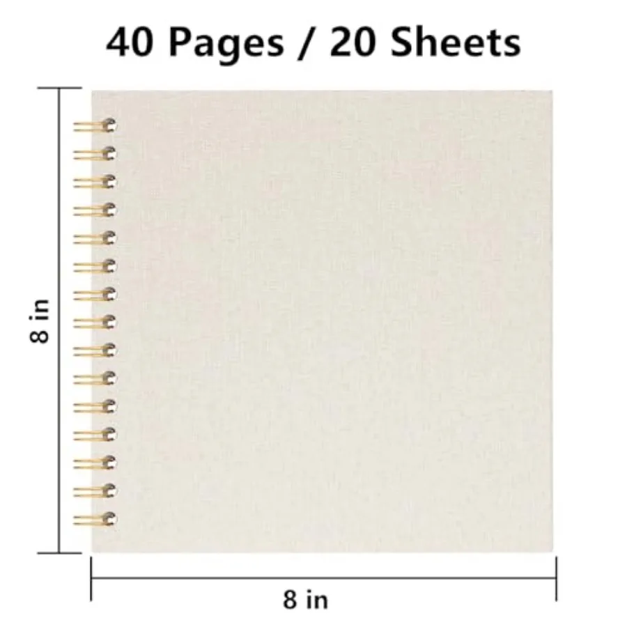 Scrapbook DIY Photo Album Linen Cover Hardcover White Pages Small Scrap Memory Book