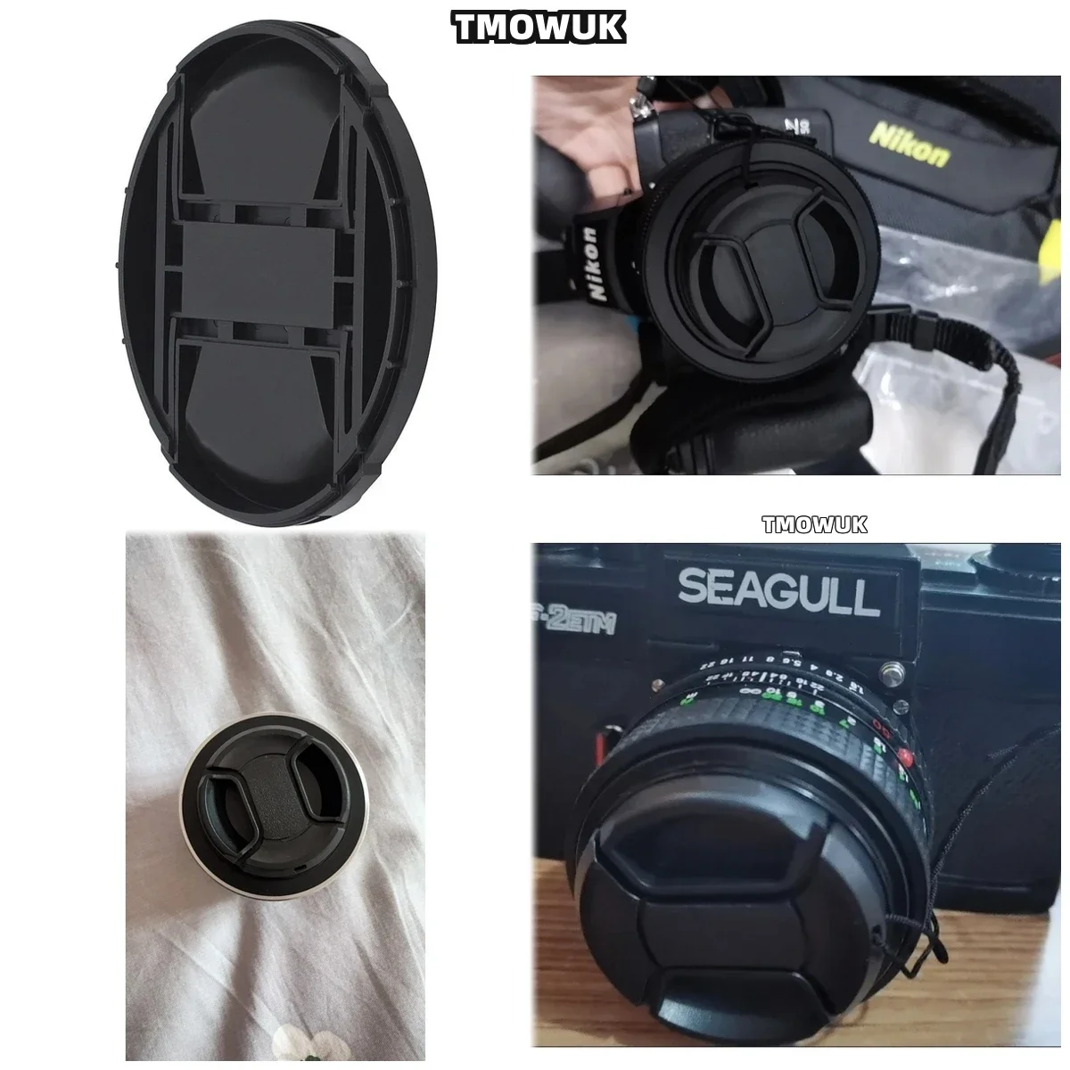 For FUJIFILM X-T5 X-T70 X-Pro1 X-A3 X-H2S X-T200 X-M6 X-E4 X-T60 X-T30 Camera Lens Cap Protective Cover Center Pinch Snap-on 49m