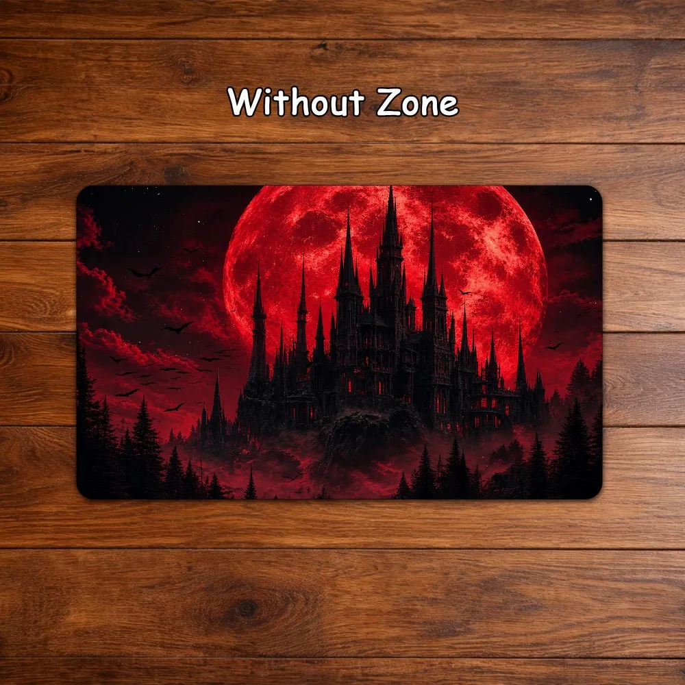 TCG MTG Playmat, Bloodmoon Gothic Castle Playmat for MTG, Durable Rubber Base Gaming Mat, Fantasy Card Mat tapis de souris