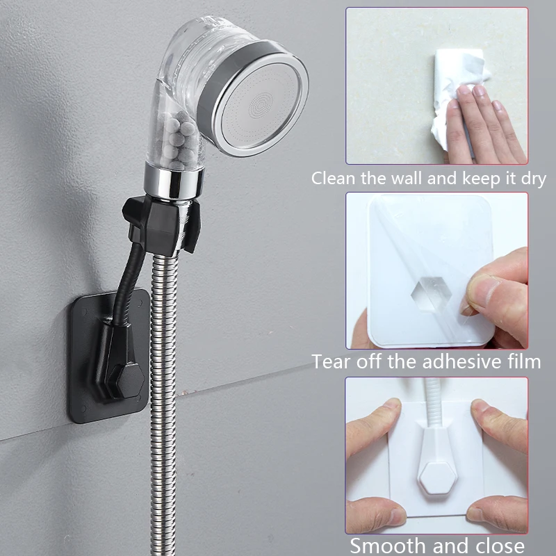 360° Shower Head Holder Adjustable Bathroom Shower Bracket for Bath Shower Rail Holder Bracket Head Strongly Stick To The Wall