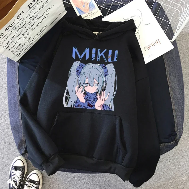 Hoodies Y2K Japanese Harajuku Women Fashion Kawaii Anime MIKI Graphic Pullover Sweatshirt Autumn Winter Youthful Girls Tops