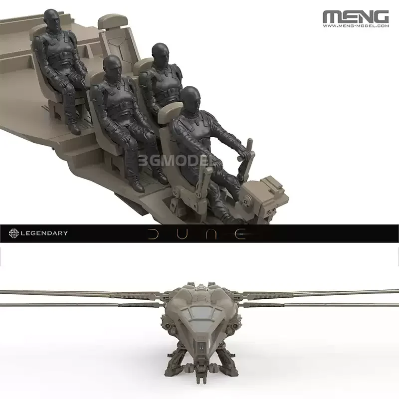 Sci-Fi Dune Harkonnen Ornithopter 1/72 Scale Plastic Model Kit MENG DS-009 Unassembled Hobby Display Collectible Kit