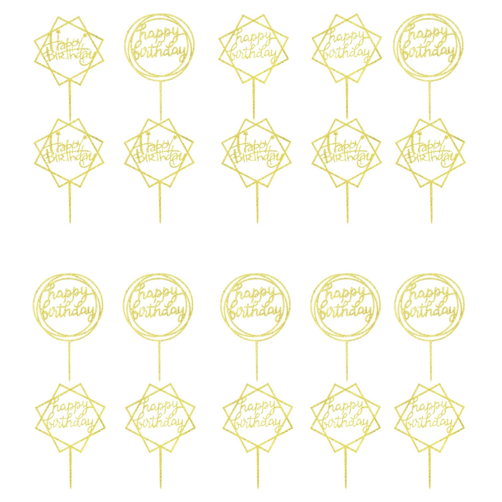 

20 Pcs Birthday Cake Picks Safe Material Simple Design Perfect for Parties Wedding Christmas Cake Decor Topper
