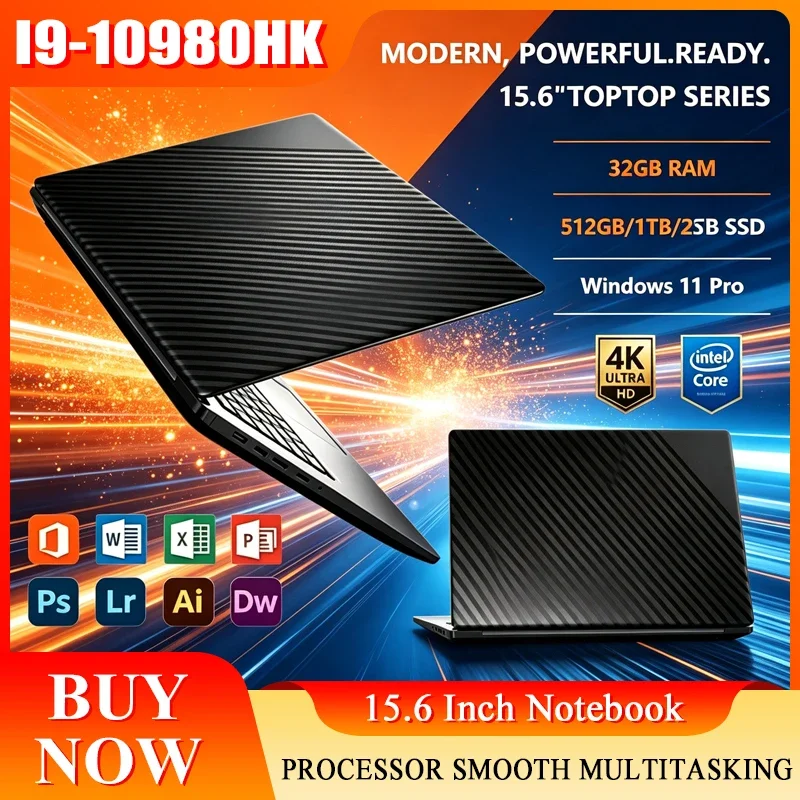 15.6 Inch Full HD IPS Laptop 120Hz Screen Intel Core I9-10980HK 32GB RAM 2TB SSD Backlit Keyboard Long Battery Life Windows 11
