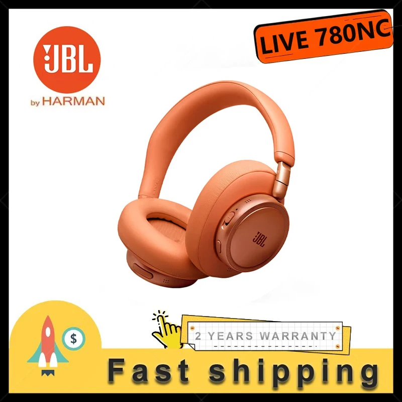 JBL LIVE 780NC Over-Ear Bluetooth Headphones Active Noise Cancellation Wireless Headset Deep Bass Stereo Sound with Microphone