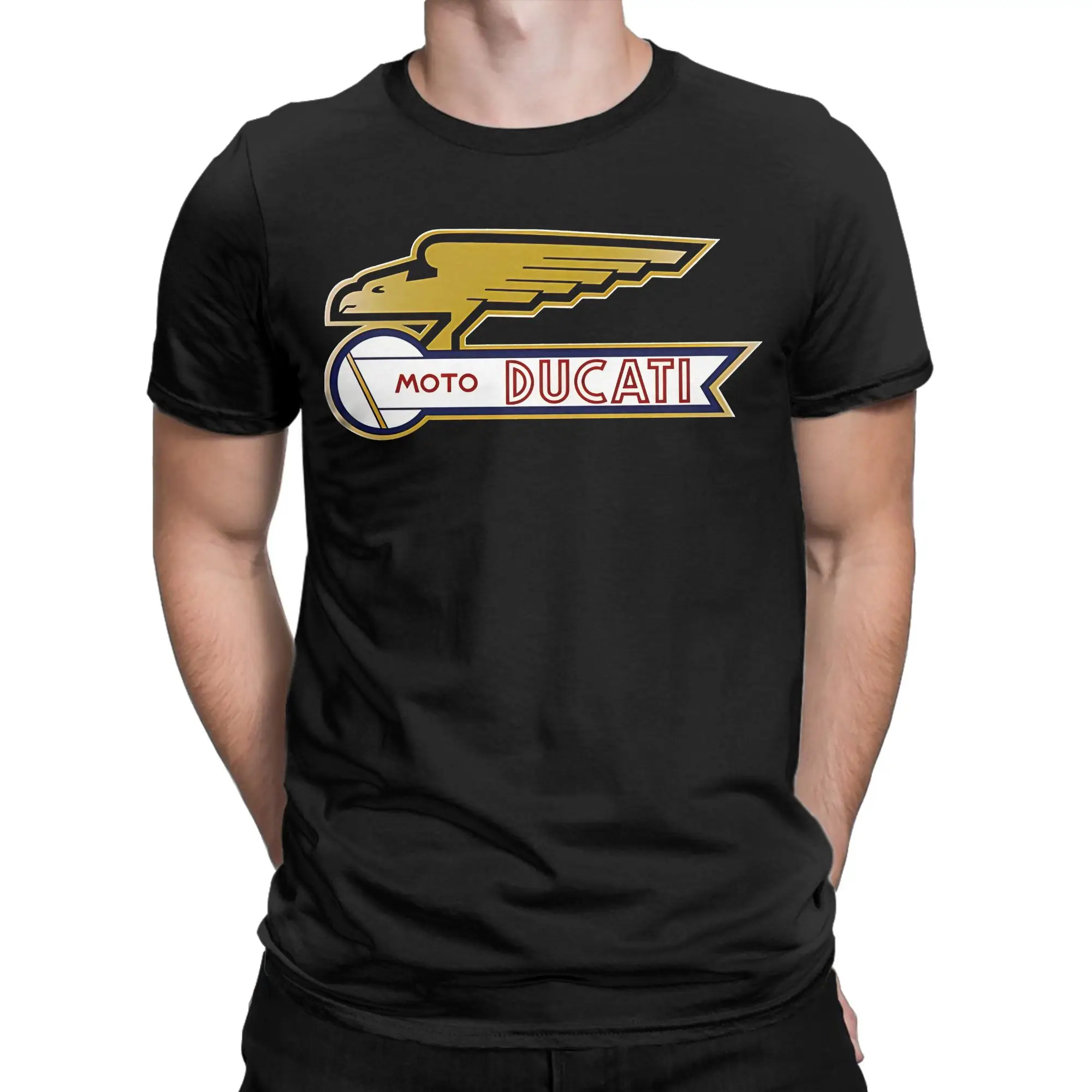 Classic Graphic Funny 100% Cotton T-Shirt D-Ducatis Tops Tees For Men