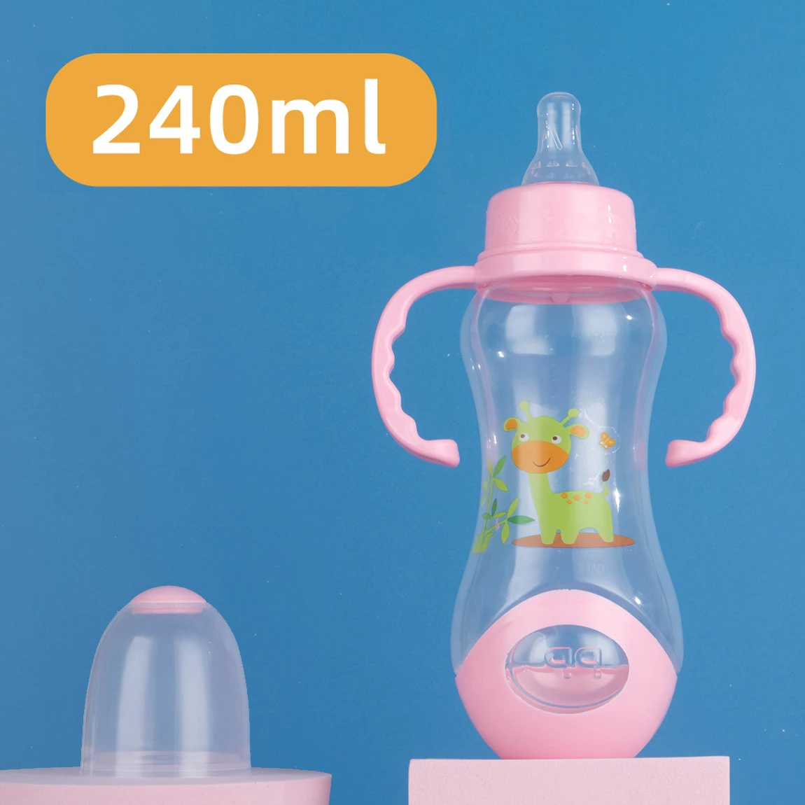 240mL Baby Gourd-shaped Feeding Bottle with Handles Safe Nursing Food Water Storage for Newborn Toddlers Infant Accessories Cup