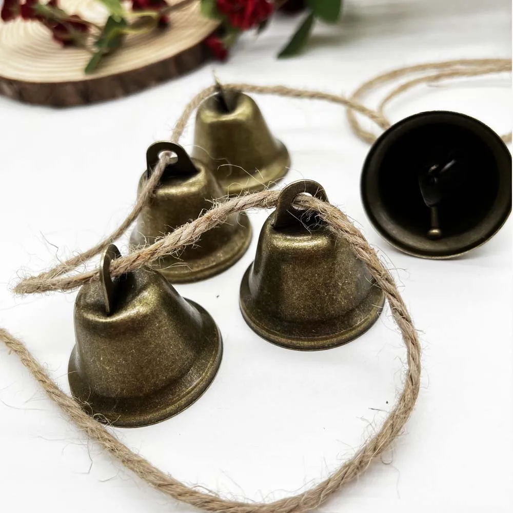 5pcs Retro Bell Ornaments for Christmas Tree Christmas Bells for Decoration Rustic Bells Vintage Decor Chime Bell Pendant Bells