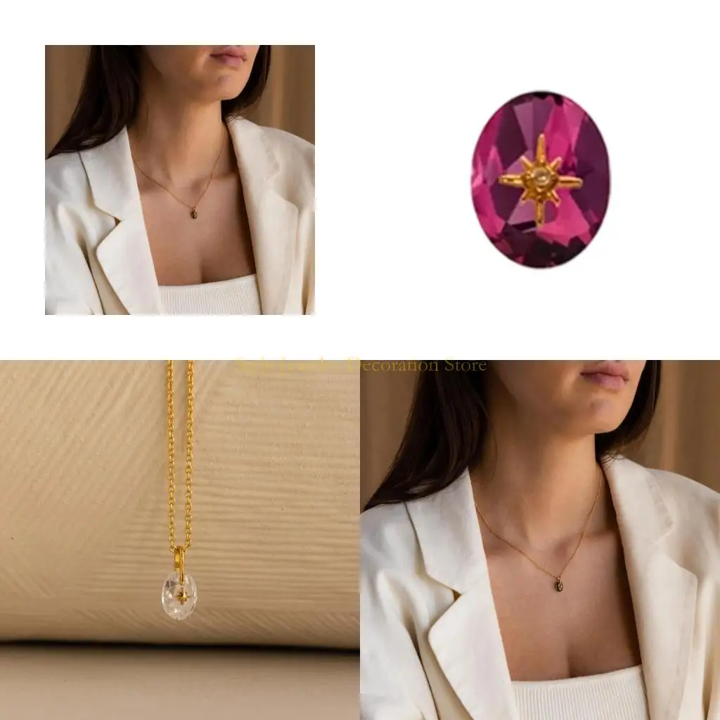 

D46E Birthday Stones Pendants Necklace Pendant Craft Accessories Jewelry Pendant