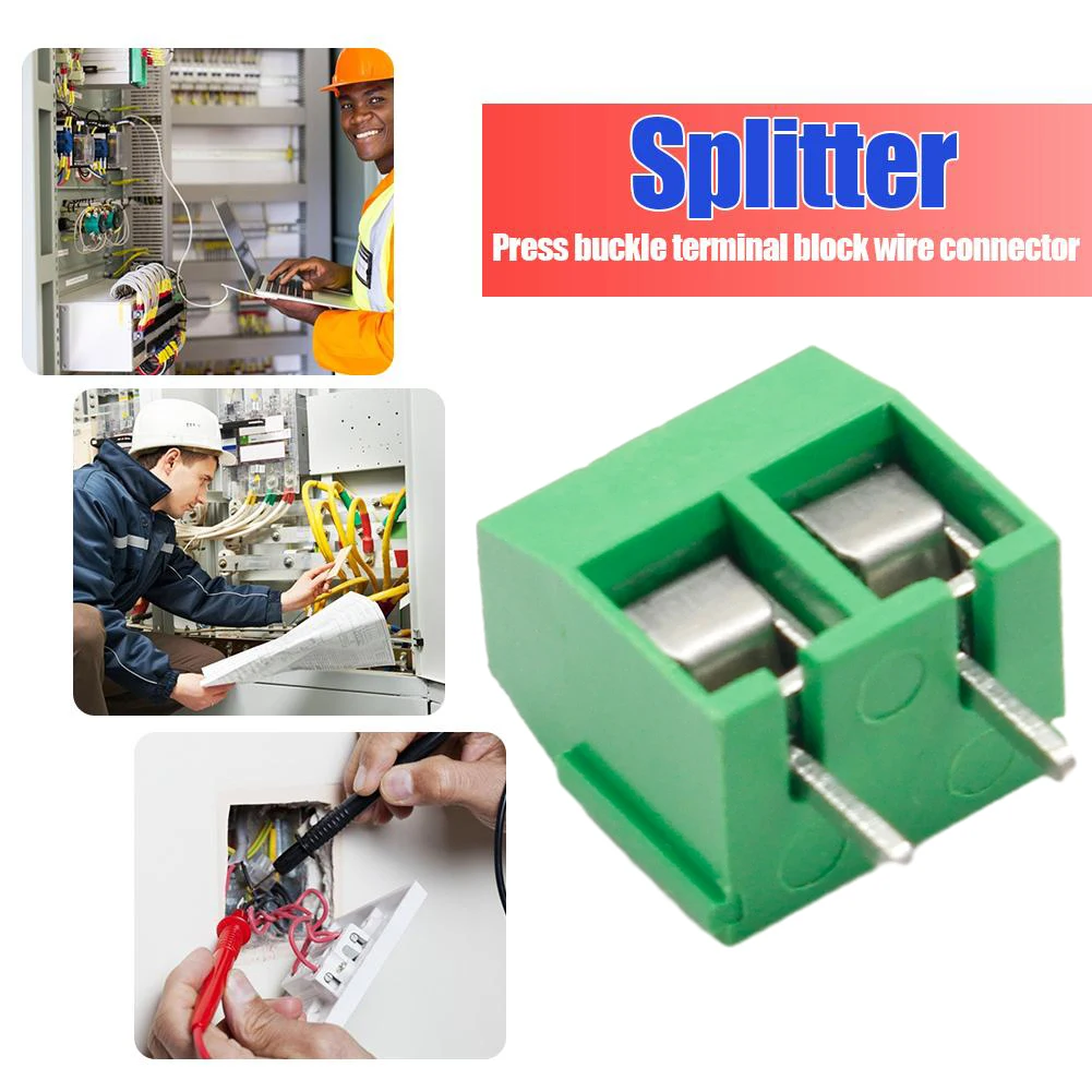 50-10 Uds conector de bloque de terminales de tornillo de montaje PCB Pin recto 2P 3P KF301 conector de bloque de terminales de tornillo empalmado para Arduino