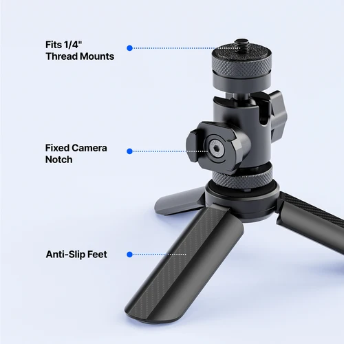 Imagen 2 del producto BOYA Magic Soporte para micrófono con trípode compacto para escritorio: estable y plegable para reuniones en streaming, podcasting y juegos